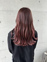 アチーブ ヘア デザイン(achieve hair design)&nbsp;インナーカラーチェリーピンクハイトーンゆるふわみなみウェーブ