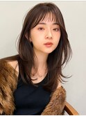 前髪　こなれミディ　イメチェン　ウェーブパーマ　韓国マッシュ