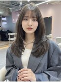 □ 韓国大宮顔周りレイヤーカットハッシュカットワンホンヘア