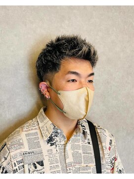 スター(STAR) ホワイトメッシュ/ハイライト/フェードカット/メンズ