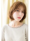 オレンジベージュ似合わせカット小顔ショートボブZ大宮30代40代