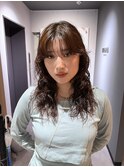 ドライパーマゆるめパーマウルフパーマミディアムパーマ銀座暗髪