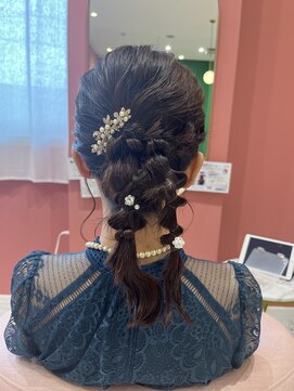 モア 岡崎(more) 【ミディアムヘアセット】編みおろしポニー/more岡崎店大山