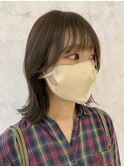 [杉本]オリーブベージュ/顔周りカット/ミディアムレイヤー
