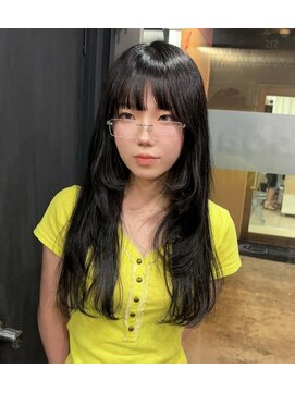 ボアップ 難波店(boappu) #レイヤーカット#カット#暗髪#プルエクステ