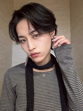 ソレイユトウキョウシブヤ(SOLEIL TOKYO shibuya) メンズミディアムマッシュウルフフェザーパーマセンターパート