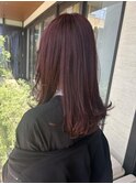 ブリーチなしのワインレッド