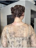 結婚式参列ツインヘアセット名古屋タイトヘアセット/中西