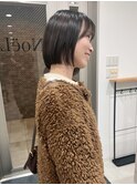 56. ハンサムショート/黒髪ショートボブ/デザインカラー