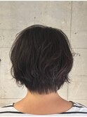ナチュラルショート_ワンサイドショートダブルバング