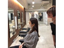 ビューティーヘアサロン アングル 八戸ノ里店(Beauty Hair Salon angle)の雰囲気（マスクをつけたままでも施術がおこなえます♪）