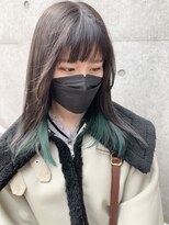 ウノプリール 茶屋町店(unopulir) 【濱口】 インナーカラー　グリーン