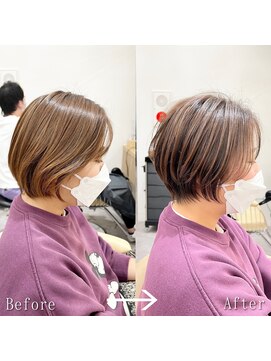 ロンドプロフィール 浦和(Lond profil) Lond.海気　丸みショート　白髪ぼかし　ハイライト　浦和