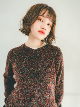 ベンジー オウン 代々木上原店(benji own) くせ毛風ボブ×抜け感パーマ　ミルクティーブラウン