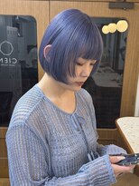 【ブリーチ2回】ブルーラベンダーのハイトーンボブ