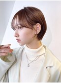 前髪イメチェンオリーブカラー透明感カラーこなれミディ_29901