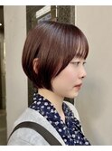 ショートボブ×丸み×前髪あり×透明感カラー×横浜