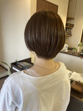 リュンヌ 門前仲町(lune) ショートボブハイライトベージュカラーショートレイヤーロブ