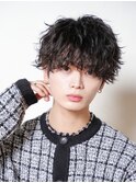 ツーブロックマッシュツイストスパイラルパーマ無造作波巻き王道