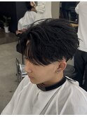 メンズセンターパート