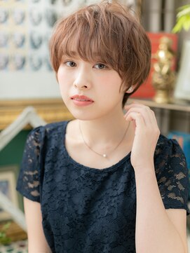 カバーヘアアンドスパ ブリス 浦和(COVER HAIR&SPA bliss) 斜めバングで小顔くせ毛風ショートボブa浦和20代30代40代!