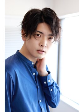 ソイクフ(SOY KUFU) MEN’SHAIRアッシュブラックマッシュパーマ