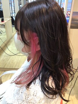 エイチエアー アルファ H'air alfa つつじヶ丘北口店 インナーカラー ピンク