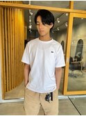 メンズショート×センターパート
