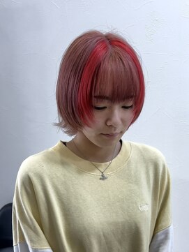 ラビス クローバー(Lovis clover) にじさんじ セラフ推しカラー赤メッシュ♪あゆむ