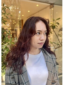 シアン 矢場町店(CYAN.) オレンジブラウン×ウェーブパーマ