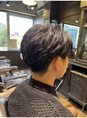 センターパートスタイル