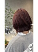 ブリーチなしボルドーカラー
