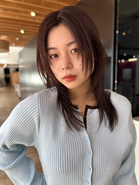 アッド バイ ケーツー(add by K-two) 透明感ナチュラルブラウン/ハッシュカット/ミディアムウルフ