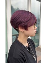 ディプティック ヘアー チェンジ ミュージアム(diptych Hair Change Museum)&nbsp;ショートスタイル/ボルドーカラー/ローライト/レディース