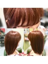 ディーリンク 南橋本店(HAIR MAKE DLINK) ミディアムローレイヤーレッドブラウン