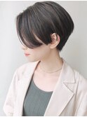 【モリオ原宿】ハンサムショート前髪なし黒髪ハイライト