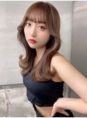 チョコレート 切りっぱなし イヤリングカラー 韓国ヘア 顔周り