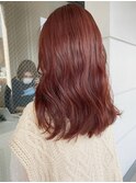 レッドブラウン　ピンクブラウン　ブリーチなしダブルカラー