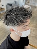 【至高のカラー】ホワイトハイライトジェットモヒカン