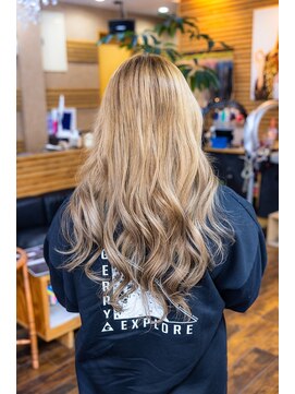 ヘアーメイク ダンス(hair make DANCE) プルエクステ　自毛に合わせてハイトーンロング！