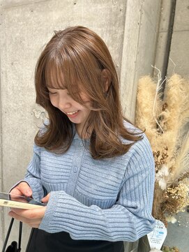 フォルテ 横浜店(FORTE) 韓国前髪顔まわり オリーブベージュ　ブリーチなしカラー