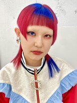 クク(QUQU)&nbsp;赤　青　デザインカラー　　デザインカット