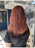 オレンジブラウン裾カラーブラウンカラーケアブリーチ