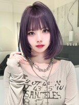 ロンド レア 天神大名店(Lond Le’a)&nbsp;ハイトーンミディラベンダーアッシュケアブリーチレイヤーカット