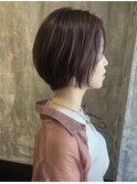 30代40代50代大人女性/暖色ショートボブ/イルミナカラー