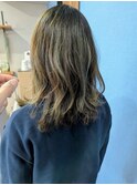 【脱白髪染めハイライト】ナチュラルバレイヤージュ［みどりの］