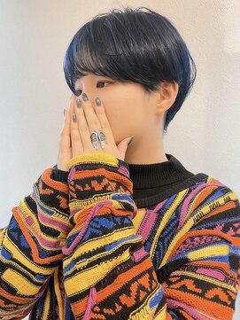 コモダ 神戸三宮(comoda) ブルーブラック / ブリーチ / ショートヘア