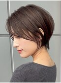表参道髪質改善カラーウルフショートヘアッシュグレージュ40代