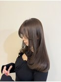 黒髪/オリーブグレー/小顔/ココアベージュ/髪質改善/縮毛矯正
