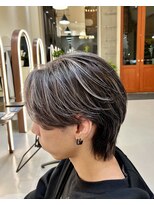 ラ ポルト ドゥ サワ(La Porte de SAWA)&nbsp;長野市美容室/センターパート×ホワイトハイライト